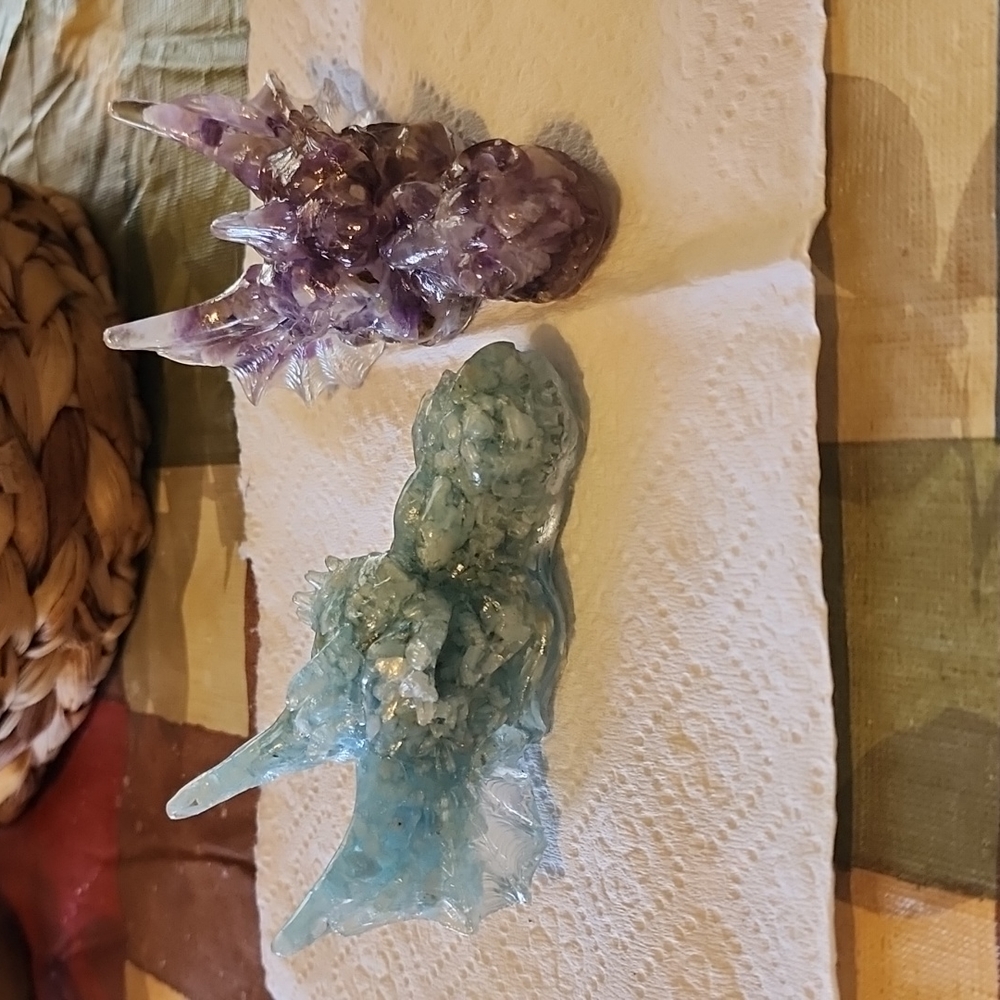 Resin filled dragon heads